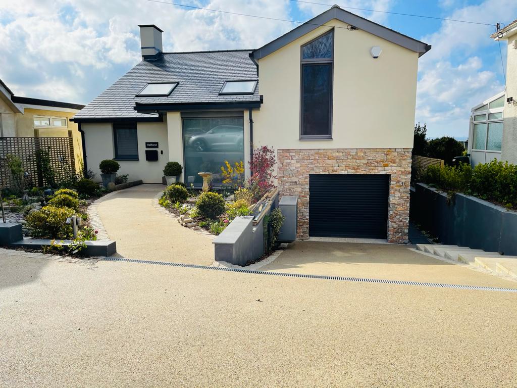 resin driveway installed at a home in Devon